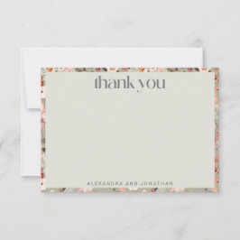 Rustic Sage Grönt Blommigt Boho Personligt bröllp Tack Kort