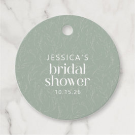 Rustic Sage Grönt Botanisk Anpassningsbar Möhippa Gåvor Etiketter