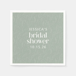 Rustic Sage Grönt Botanisk Blommigt Möhippa Pappersservett