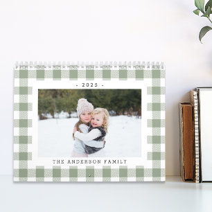 Rustic Sage Grönt Buffalo Check 2025 Photo Kalender