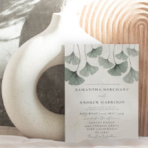 Rustic Sage Grönt Ginkgo löv Bröllop