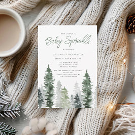 Rustic Sage Grönt Neutralt Sprinkle Baby Shower Inbjudningar