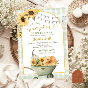 Rustic Sage Grönt Pumpkin Sunsun Baby Shower Inbjudningar