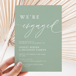 Rustic Sage Grönt Vi är engagerad Förlovningsfest Inbjudningar