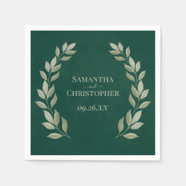 Rustic Sage Laurel Löv på Emerald Grönt Bröllop Pappersservett