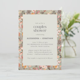 Rustic Sage Wildflower Botanical Couples Shower Inbjudningar