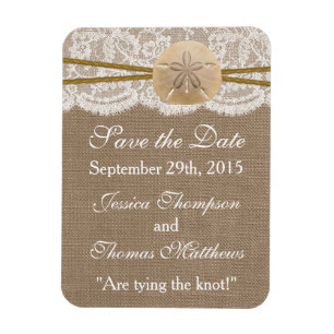 Rustic Sand Dollar Beach Wedding Collection Magnet