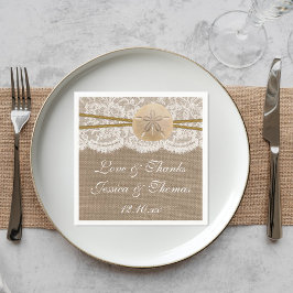 Rustic Sand Dollar Beach Wedding Collection Pappersservett