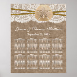 Rustic Sand Dollar Beach Wedding Collection Poster