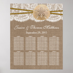 Rustic Sand Dollar Beach Wedding Collection Poster