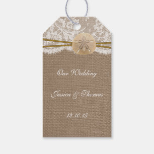 Rustic Sand Dollar Beach Wedding Collection Presentetikett