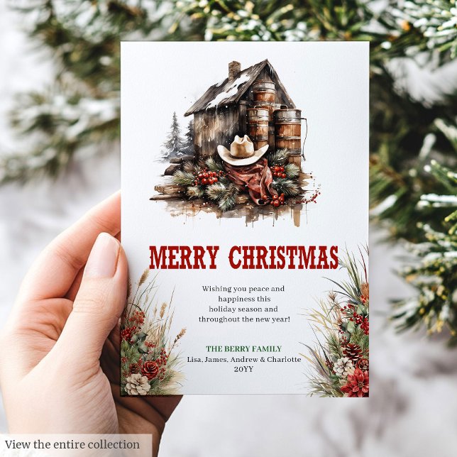 Rustic savanna Christmas greeting card digital Julkort (Rustic savanna Christmas greeting card digital

)
