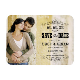 Rustic Save Date Photo Magnet