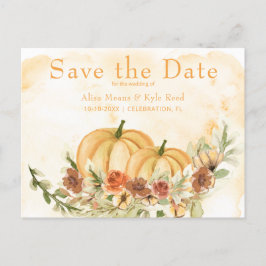 Rustic Save Date Pumpkin Bröllop An Meddelande Vykort