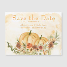 Rustic Save Date Pumpkin Bröllop Magnet
