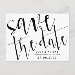 Rustic Save the Date Postcard Black Meddelande Vykort