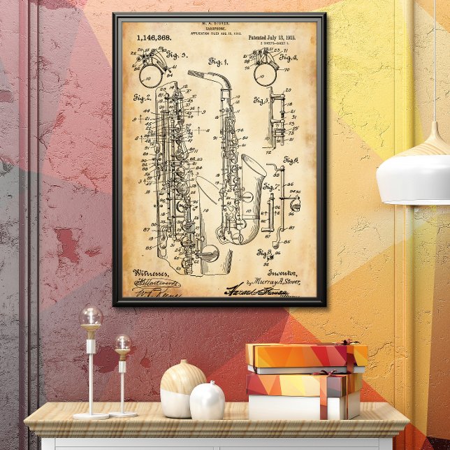 Rustic | Saxofonpatent Poster (Skapare uppladdad)