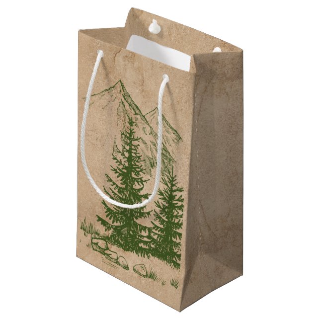 Rustic Scenia Mountain bröllop Gift Bag (Framsidan Vinklad)