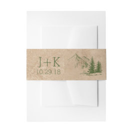 Rustic Scenia Mountain Range Bröllop Belly Bands Band För Inbjudningskort
