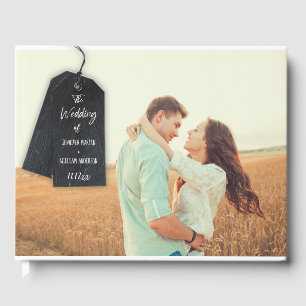 Rustic Scrapbook Anpassningsbar Photo Bröllop Gästböcker