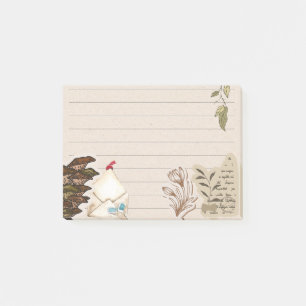 Rustic scrapbook Kraft papper Collage Antique Brow Post-it Block