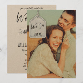 Rustic Scrapbook Photo on Trend Wedding Investigat Inbjudningar