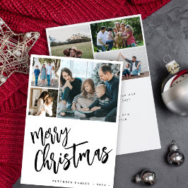 Rustic script 6 fotocollage God jul Julkort