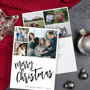 Rustic script 6 fotocollage God jul Julkort