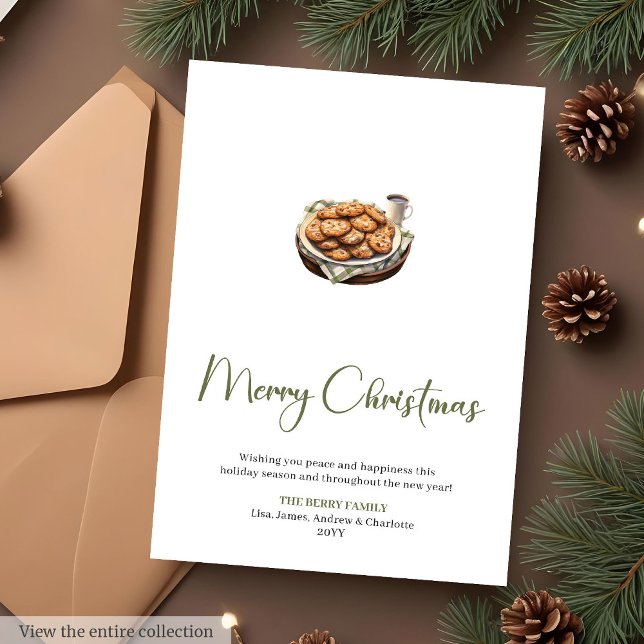 Rustic Script Font Botanisk Julhälsning  Julkort (Rustic Script Font Botanical Christmas Greeting Card

)