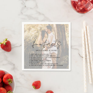 Rustic Script Foto Modern Bröllop Pappersservett