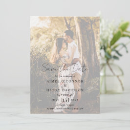 Rustic Script Foto Modern Bröllop Spara Datumet