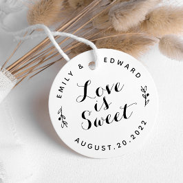 Rustic Script Kärlek är Sött Bröllop Goda Gods Gåvor Etiketter