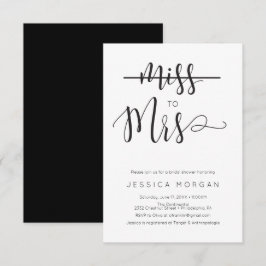 Rustic Script Miss till mrs Möhippa Inbjudan