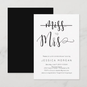 Rustic Script Miss till mrs Möhippa Inbjudan