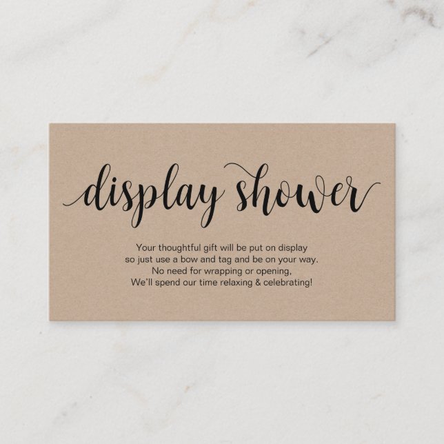 Rustic Script, Rustic Kraft, Visning Shower Tilläggskort (Framsida)