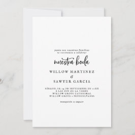 Rustic Script Spain Nuestra Boda Inbjudningar