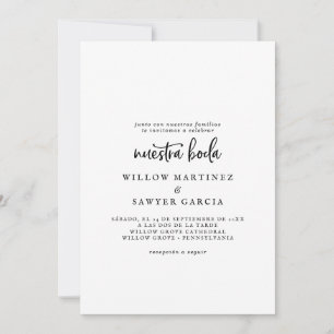 Rustic Script Spain Nuestra Boda Inbjudningar