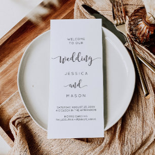 Rustic Script Tri-Fold Bröllopsprogram
