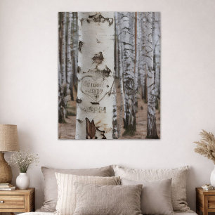 Rustic Script Woods Engaged Keepsake blir Poster