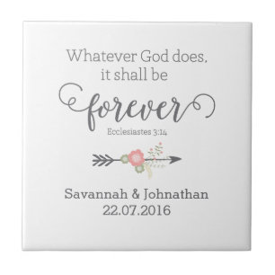 Rustic Scripture Christian Art Bröllop Gift Kakelplatta