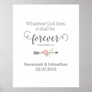 Rustic Scripture Christian Art Bröllop Poster