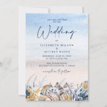 Rustic Seashells Ocean Sea Summer Beach Wedding