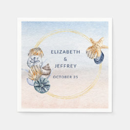 Rustic Seashells Ocean Sea Summer Beach Wedding Pappersservett