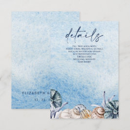 Rustic Seashells Ocean Sea Summer Beach Wedding Tilläggskort