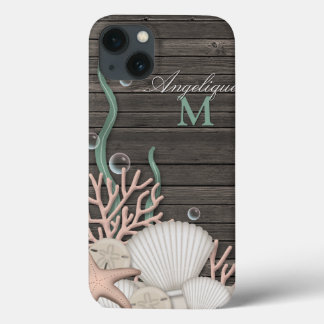 Rustic Seashells & Wood Personlig iPad Air Case