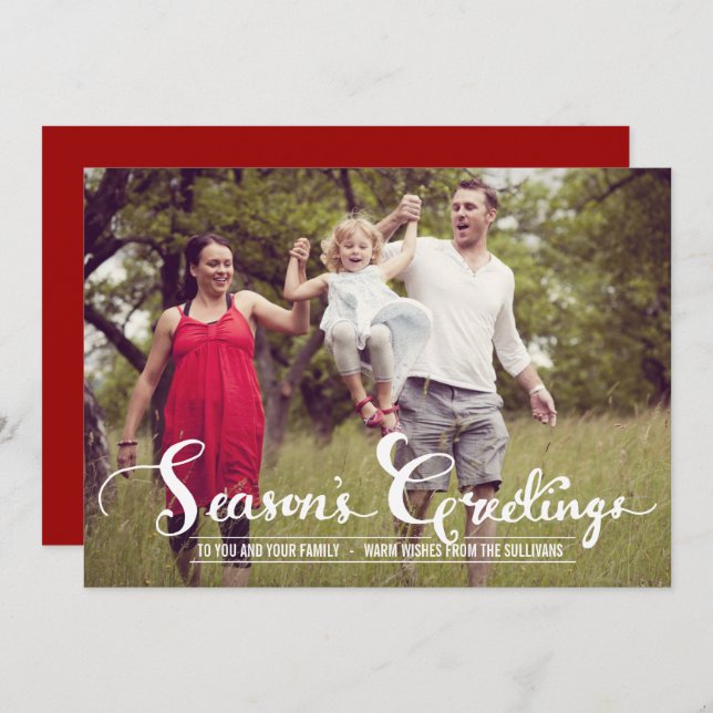 Rustic Season hälsningar | Helgdag-fotokort Julkort (Fram/baksida)