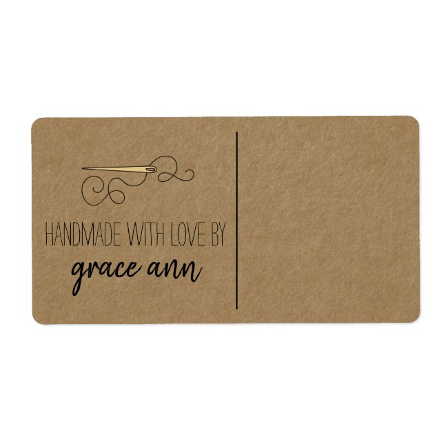 Rustic Sewing | Nål Kraft Anpassningsbar Shipping Fraktsedel (Framsidan)