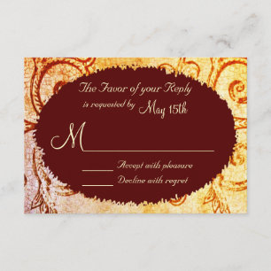 Rustic Shabby Land Maroon Bröllop OSA Card Kort