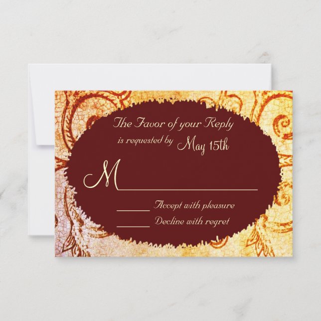 Rustic Shabby Land Maroon Bröllop OSA Card Kort (Framsida)