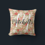 Rustic Shabby Ro Monogram Kudde<br><div class="desc">En modern anpassade-familjens namn-monogramkudde i stil i det orustiska land ro.</div>